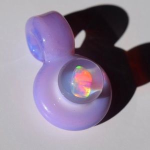 Revelle Glass Pendant Pink Slyme with Opal